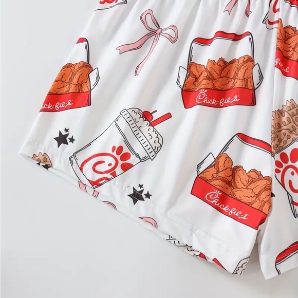 Chick-Fil-A Pajama Set - Funny Food Print Sleepwear | Soft Comfy PJs Adult small - Picture 7 of 10